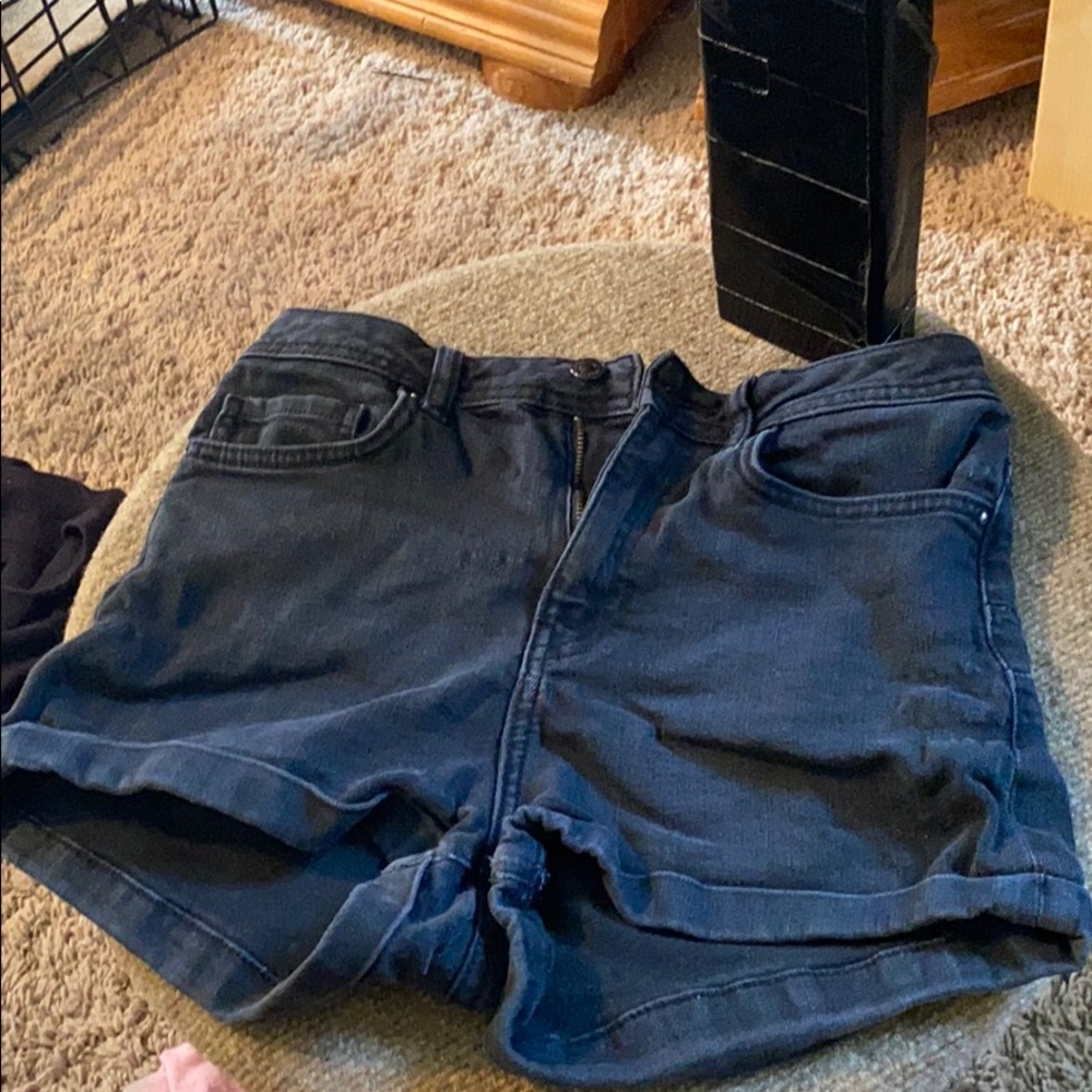 Black high rise shorts